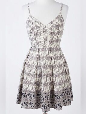 ILLA ILLA Cream Floral Fit & Flare Dress Medium
